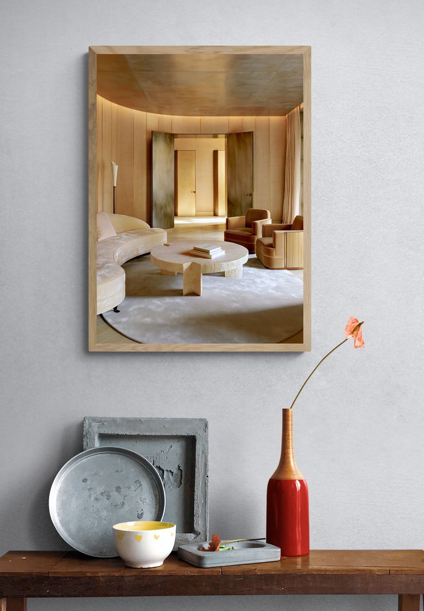 Warm Minimalist Interior Photography Poster. — room view 3