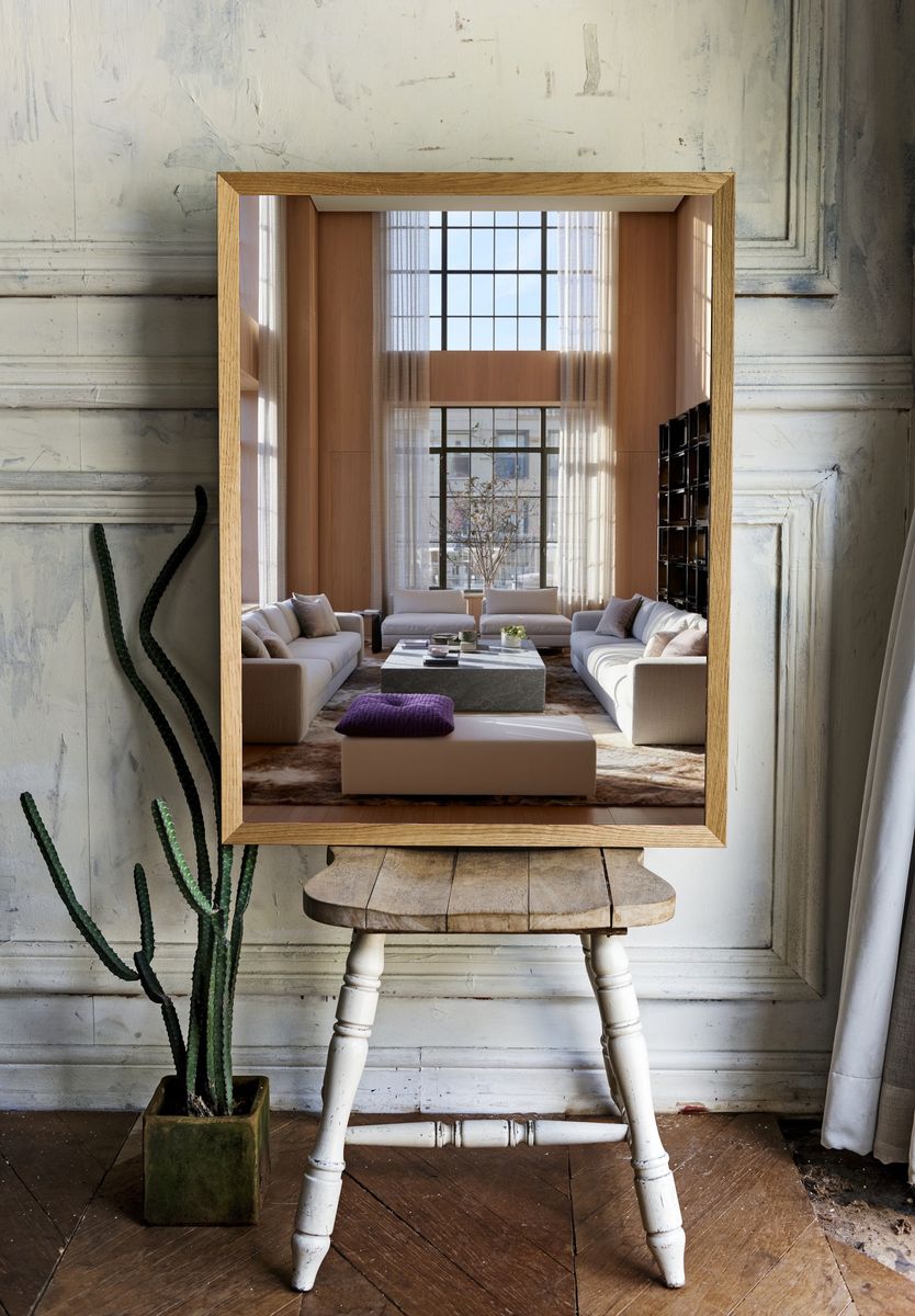 Modern Sunlit Living Room Photography Poster. room preview