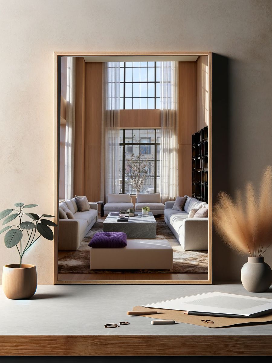 Modern Sunlit Living Room Photography Poster. — room view 2