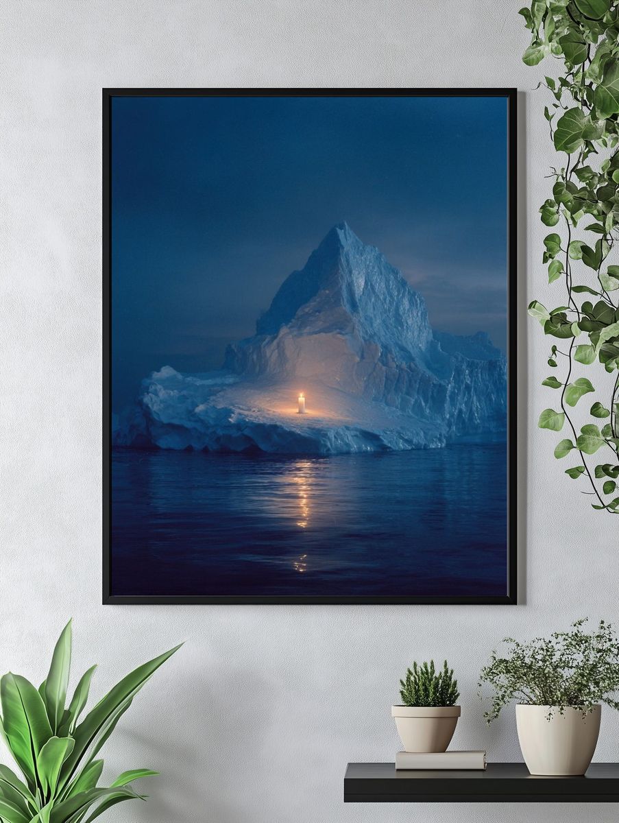 Iceberg with Candle — Photography Print. — room view 4