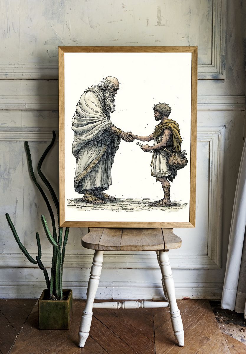 Philosopher and Student — Illustration Print. — room view 1