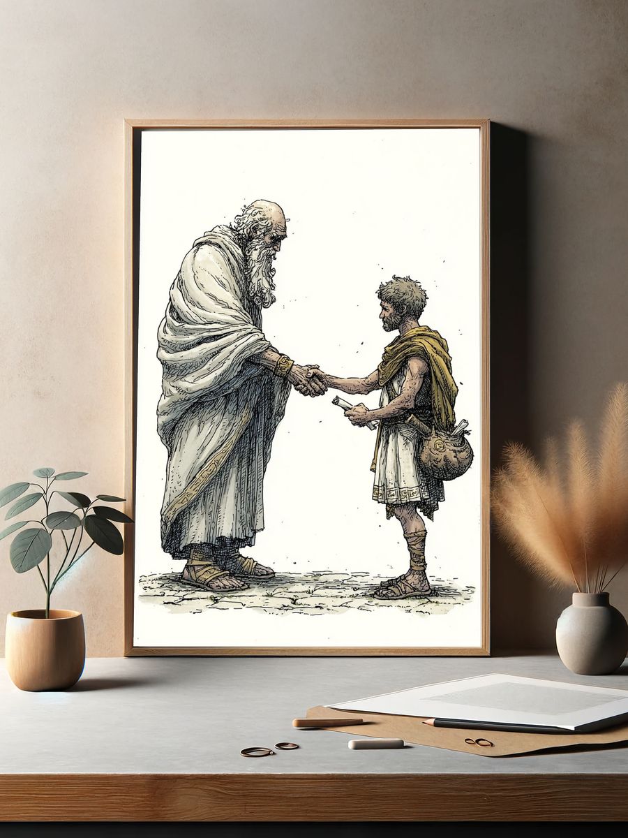 Philosopher and Student — Illustration Print. — room view 2