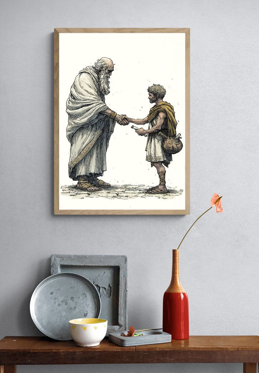 Philosopher and Student — Illustration Print. — room view 3