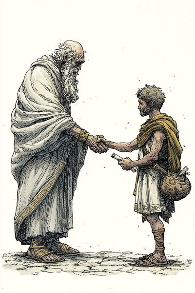Philosopher and Student — Illustration Print. poster