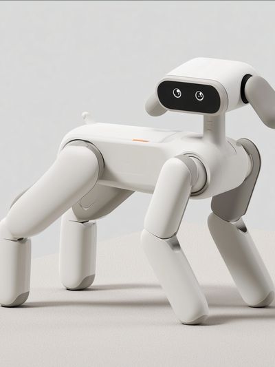 Cute Robot Dog Illustration Poster.