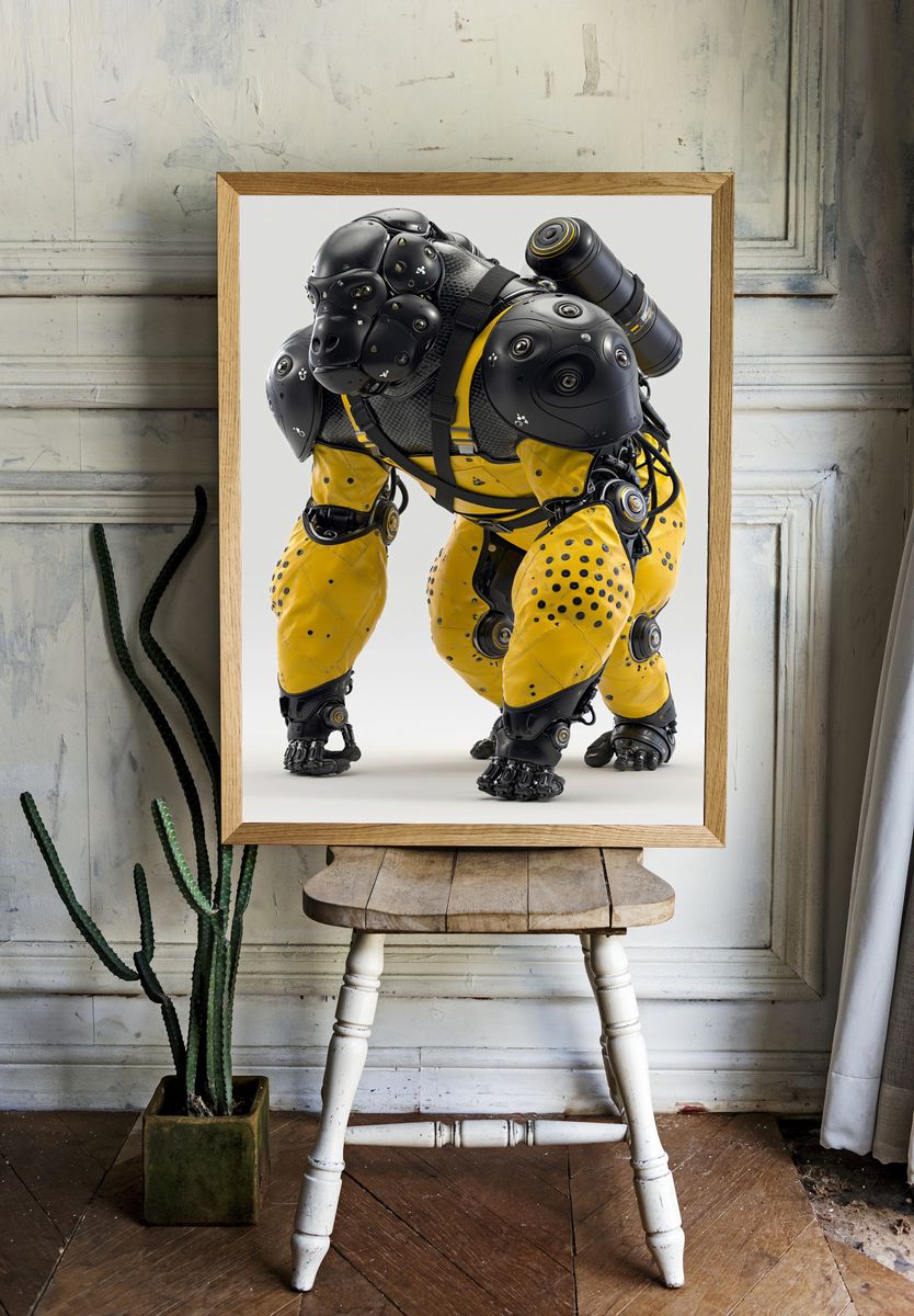 Industrial Robot Gorilla Poster. room preview