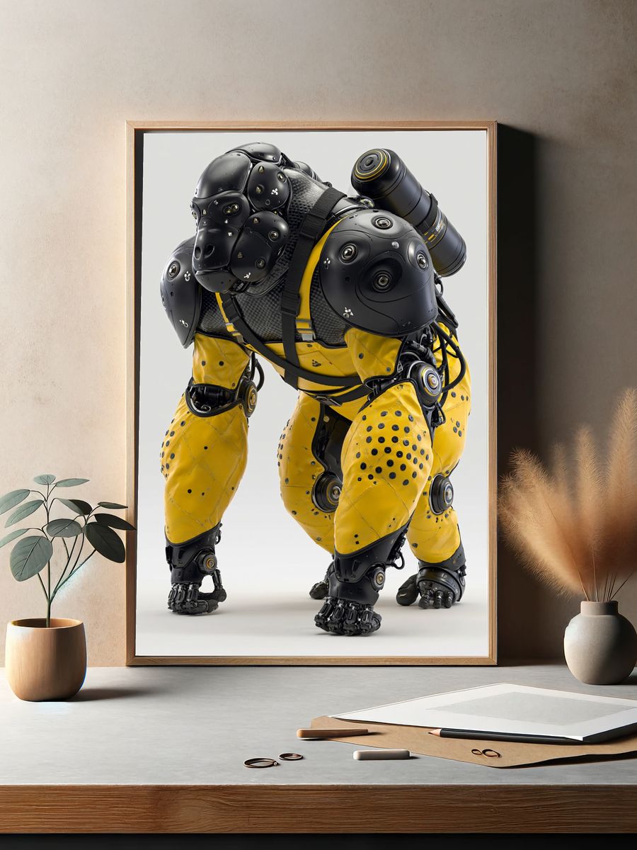 Industrial Robot Gorilla Poster. — room view 2