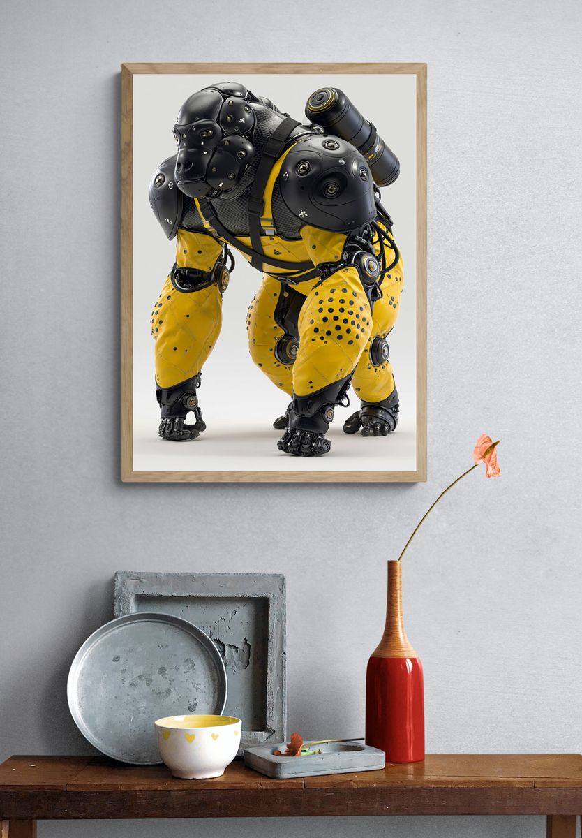 Industrial Robot Gorilla Poster. — room view 3