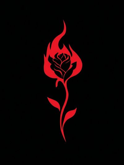 Flaming Rose — Illustration Print. poster