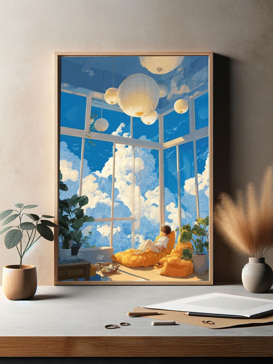 Cozy Reading Nook — Illustration Print. — room view 2