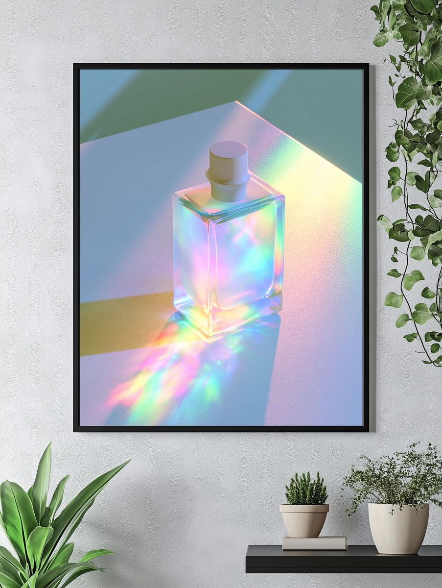 Iridescent Perfume Bottle Abstract Print. — room view 4