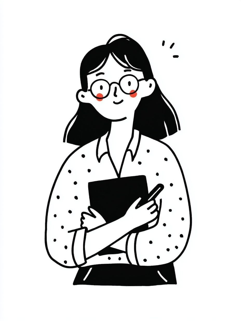 Cheerful Student — Illustration Print. poster — illustration art