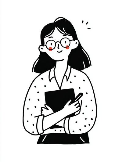 Cheerful Student — Illustration Print. poster