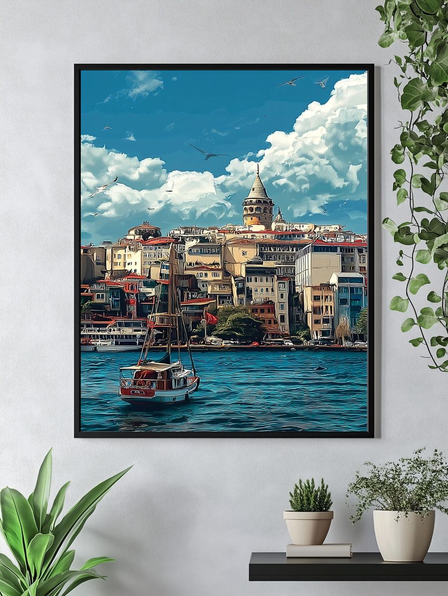 Istanbul Skyline — Digital Art Print. — room view 4