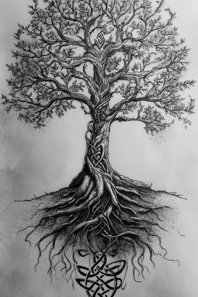 Intricate Tree Roots — Illustration Print. poster print