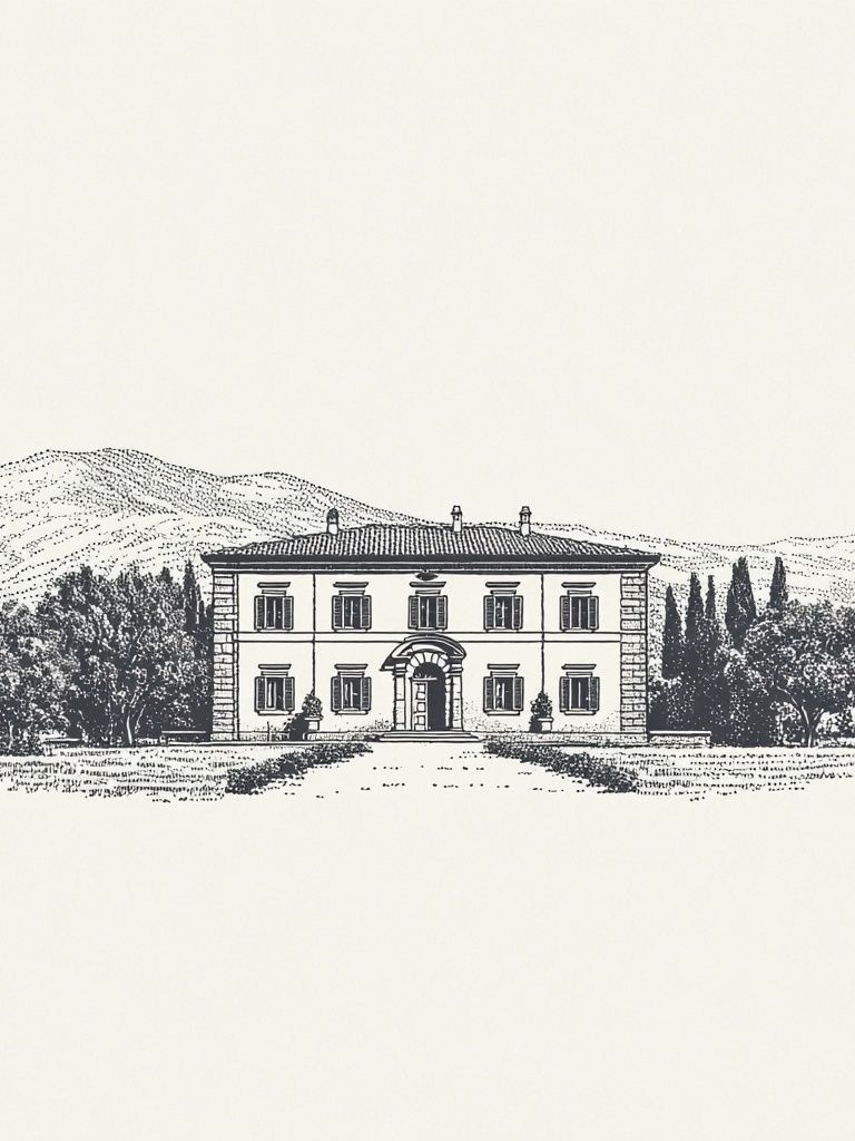 Italian Villa — Vintage Print. poster — vintage art