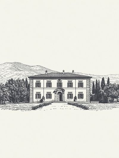 Italian Villa — Vintage Print. poster