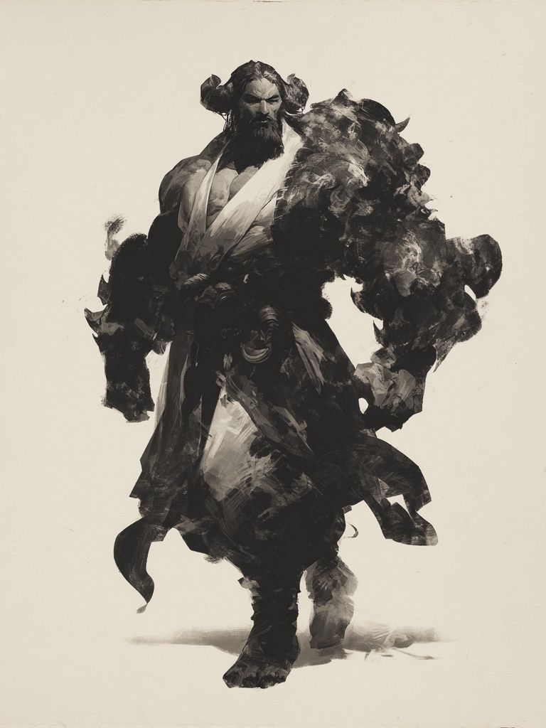 Ink Warrior Portrait Print. poster — illustration art