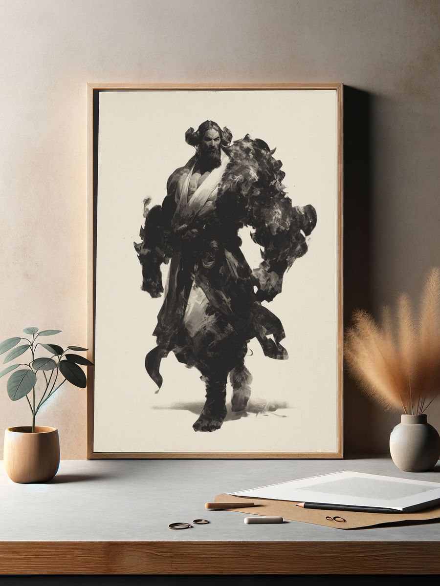 Ink Warrior Portrait Print. — room view 2