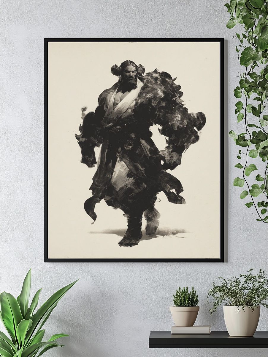 Ink Warrior Portrait Print. — room view 4