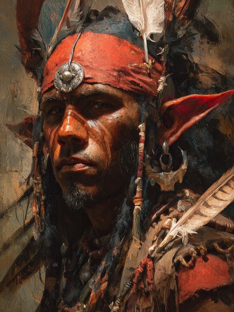 Indigenous Warrior Portrait — Fine Art Print. poster detail