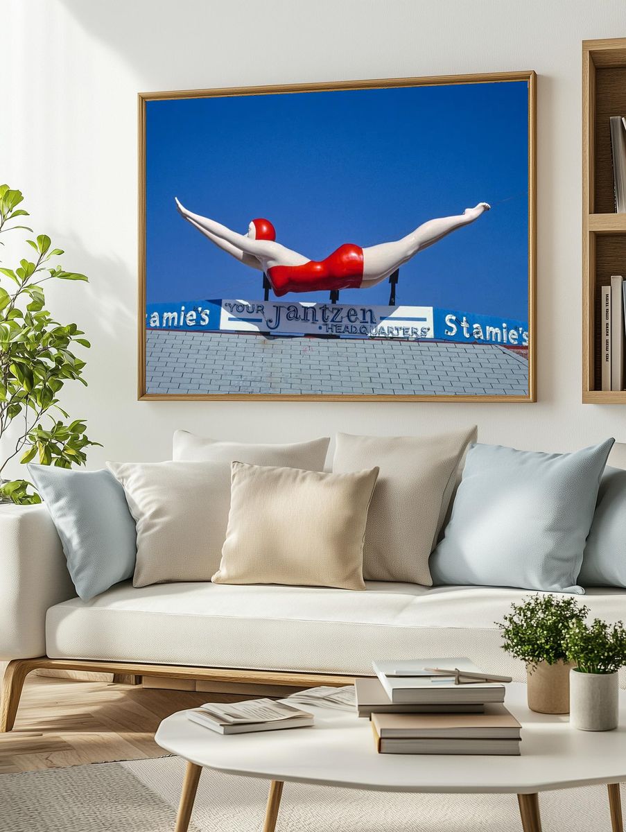 Stamie's Beachwear Jantzen sign, Ocean. — room view 2