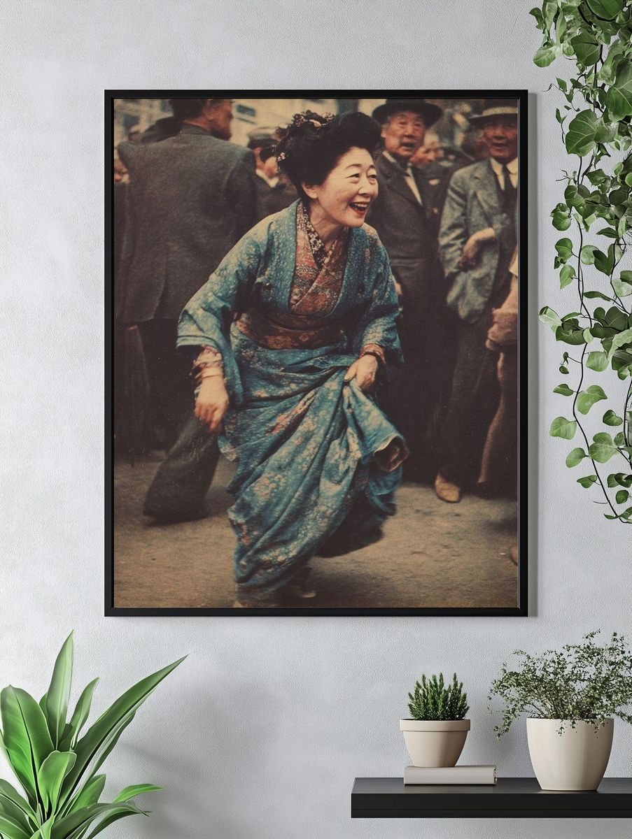 Japanese Street Celebration Vintage Print. — room view 4