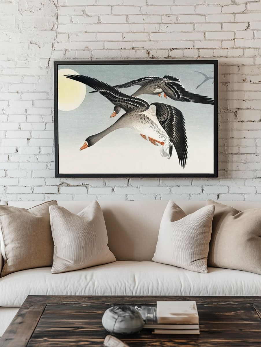 Flying Geese — Japanese Art Print. — room view 1