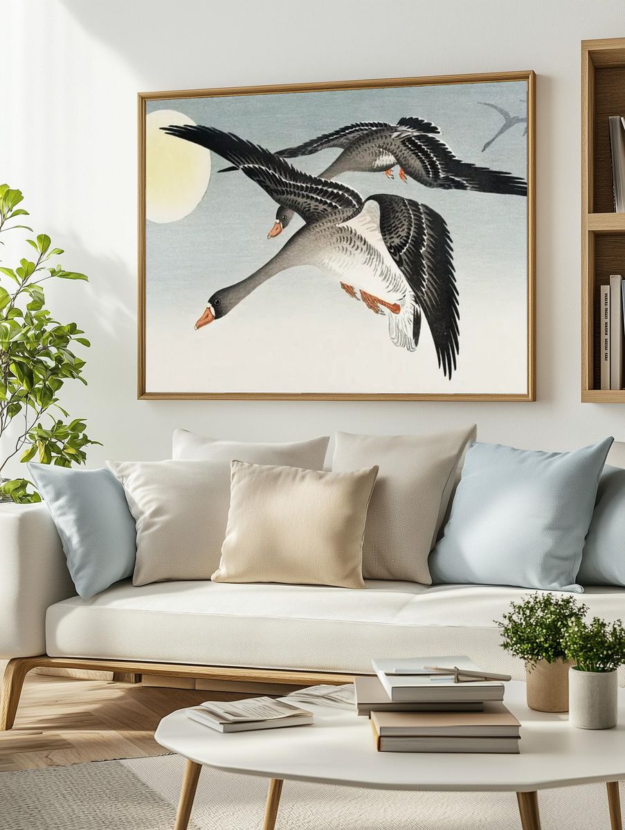 Flying Geese — Japanese Art Print. — room view 2