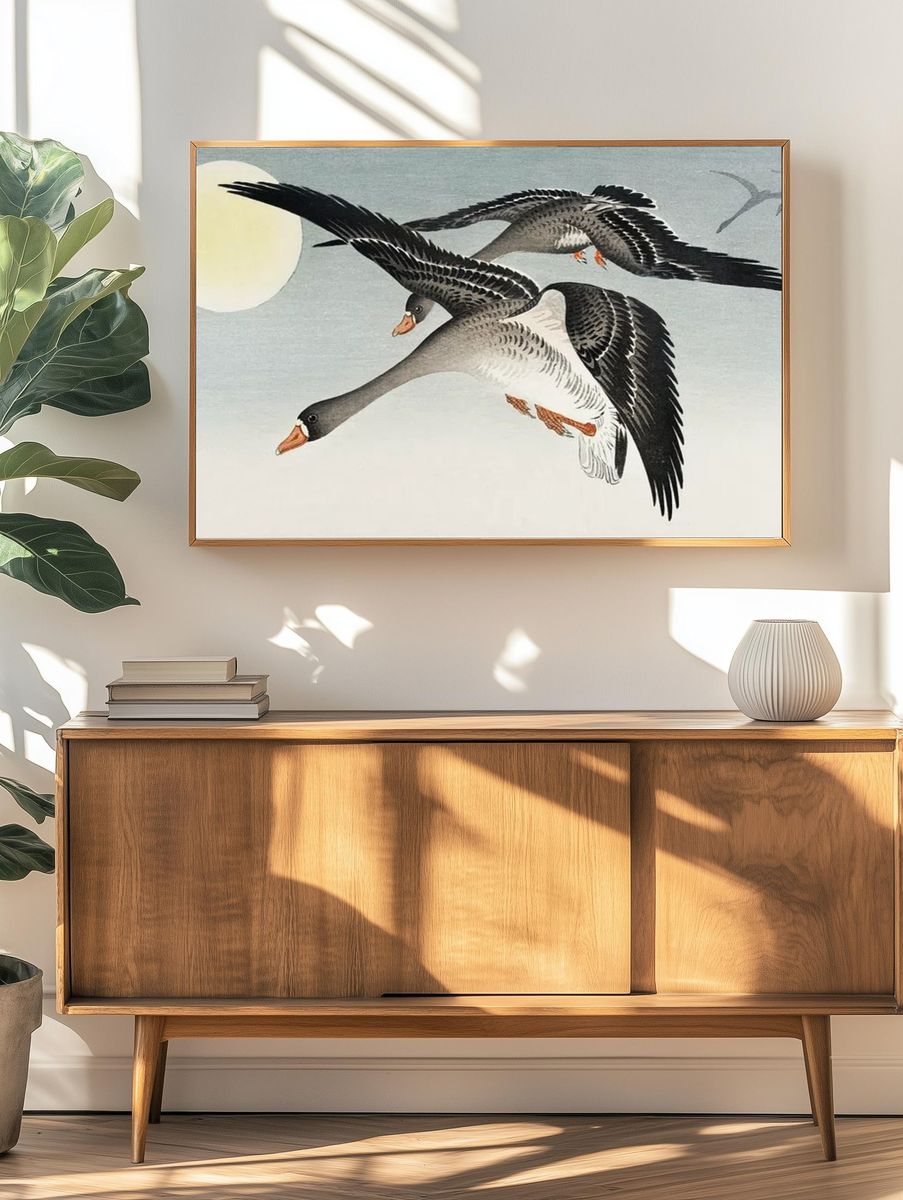 Flying Geese — Japanese Art Print. — room view 3