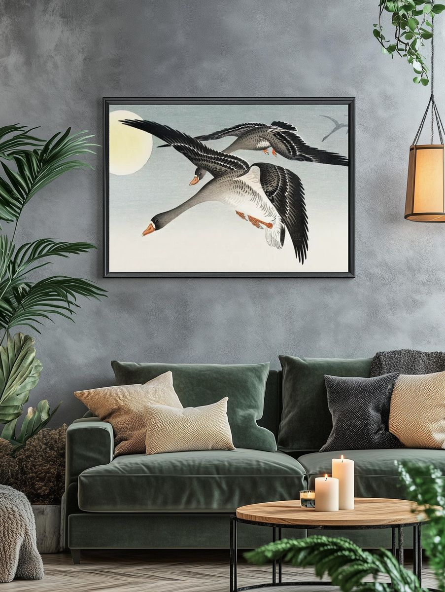 Flying Geese — Japanese Art Print. — room view 4