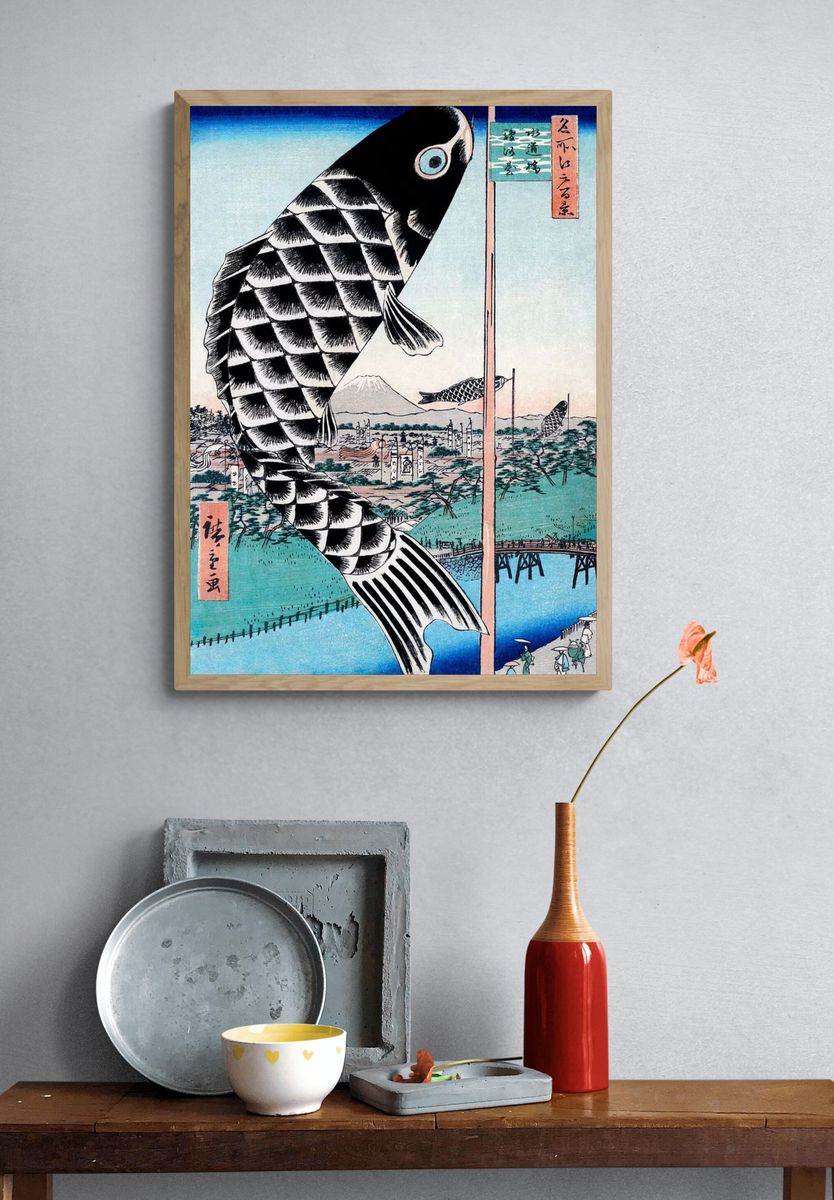 Japanese Carp Ukiyo-e Poster. — room view 3