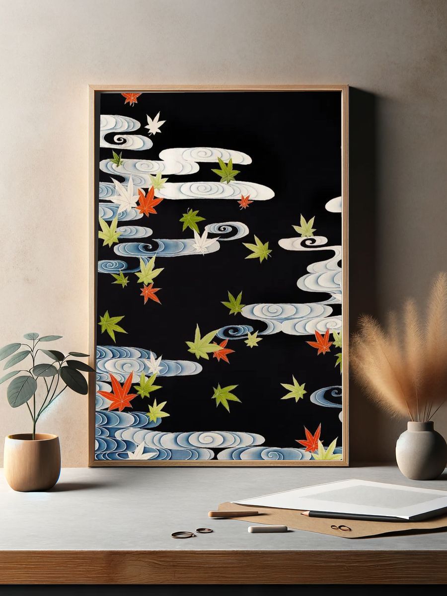 Autumn Leaves on Water — Japanese Art Print. — room view 2