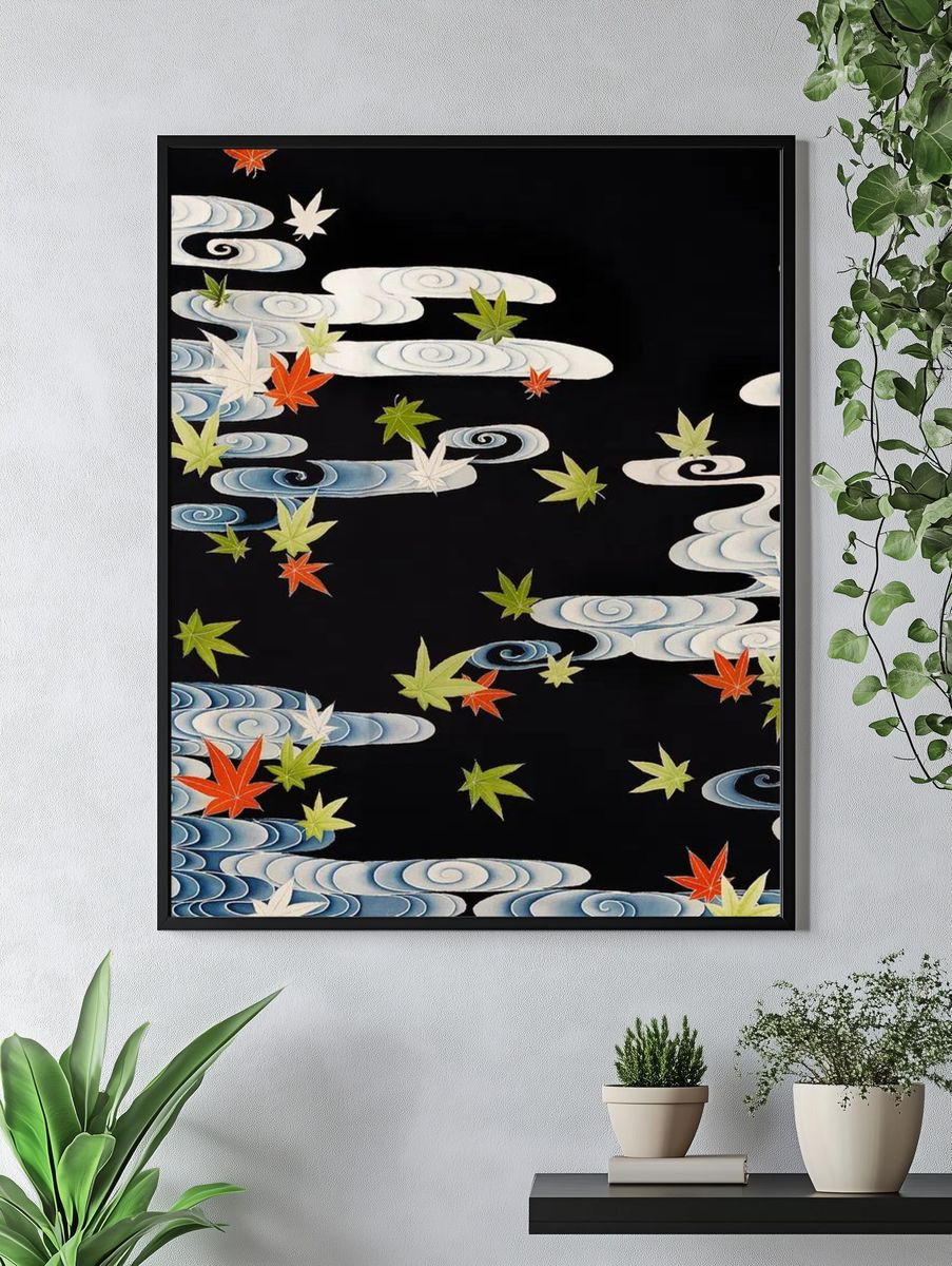 Autumn Leaves on Water — Japanese Art Print. — room view 4