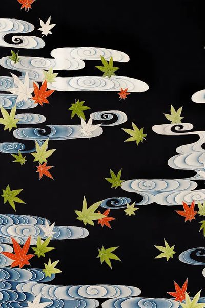 Autumn Leaves on Water — Japanese Art Print. poster print