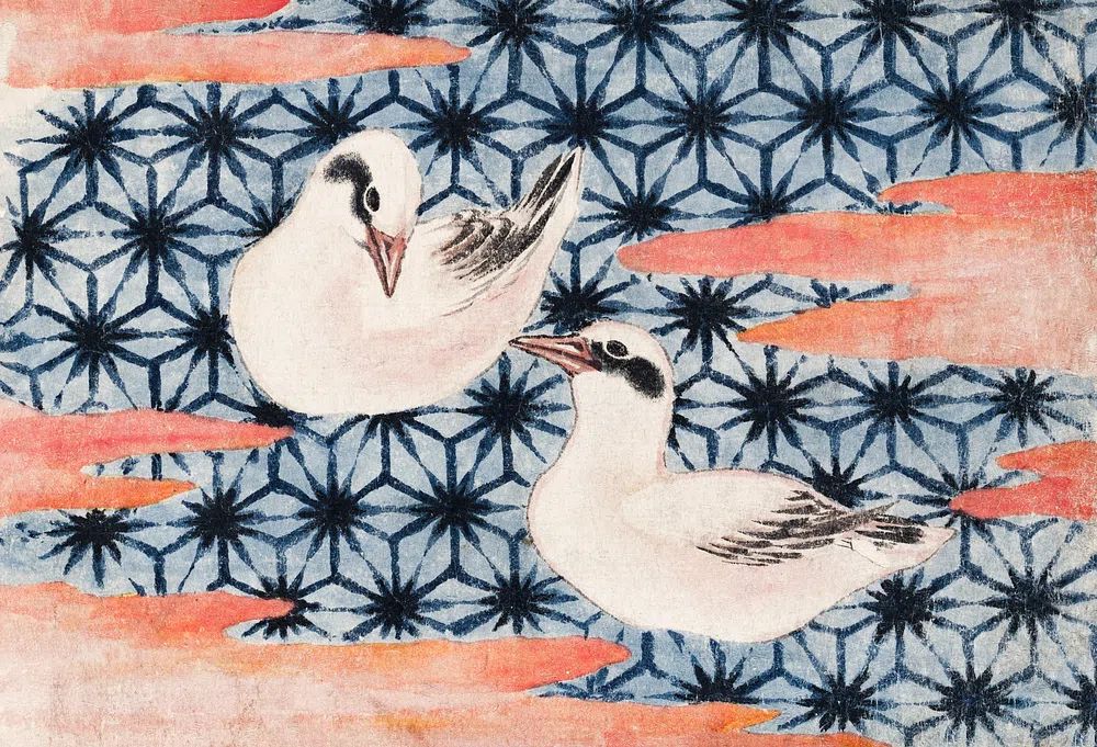 Elegant Birds — Japanese Art Print. poster — illustration art