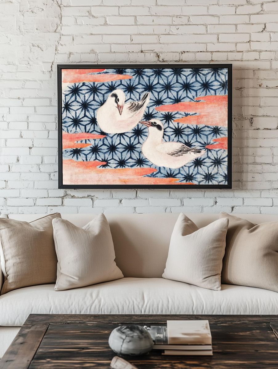 Elegant Birds — Japanese Art Print. — room view 1