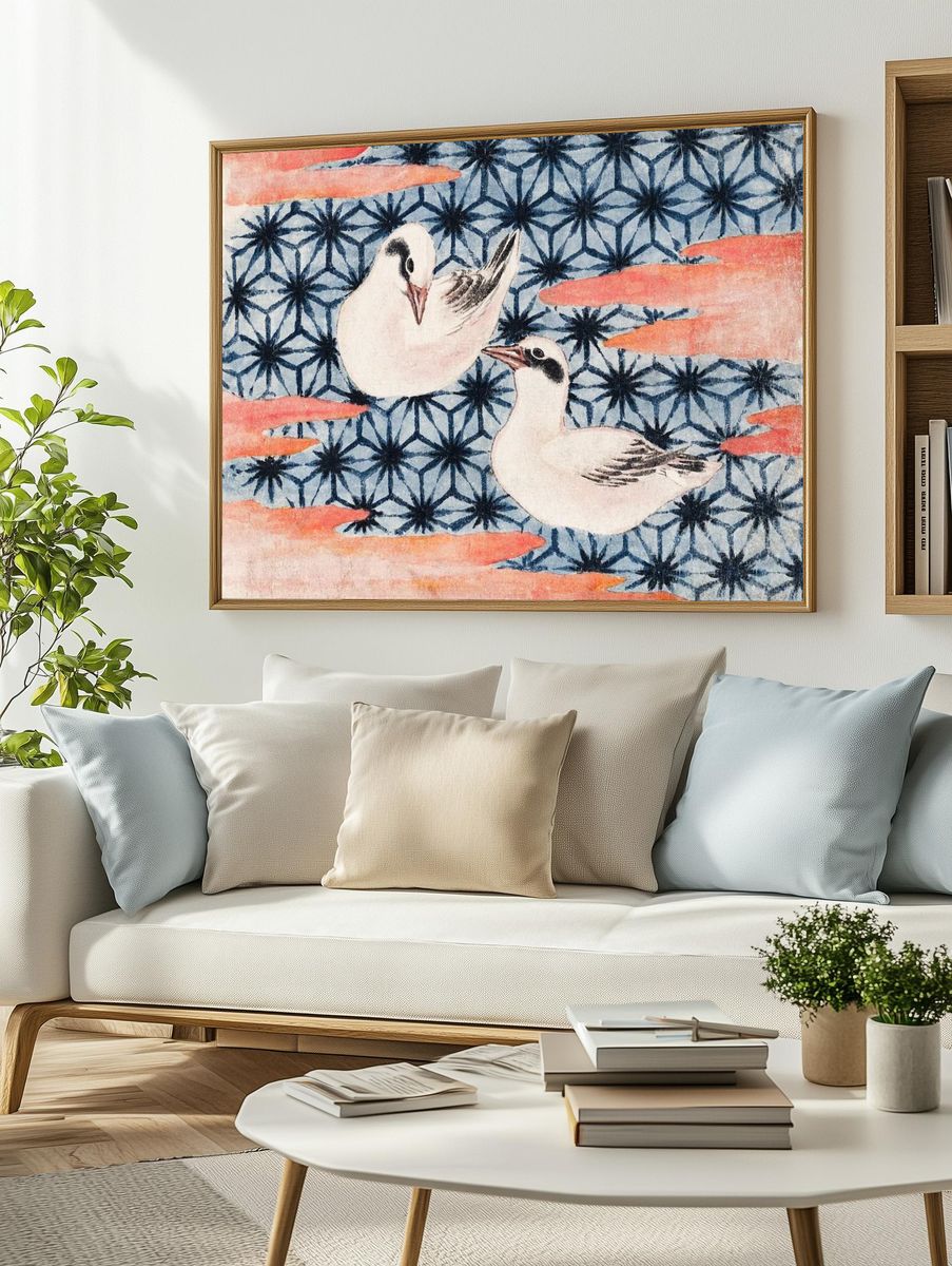 Elegant Birds — Japanese Art Print. — room view 2