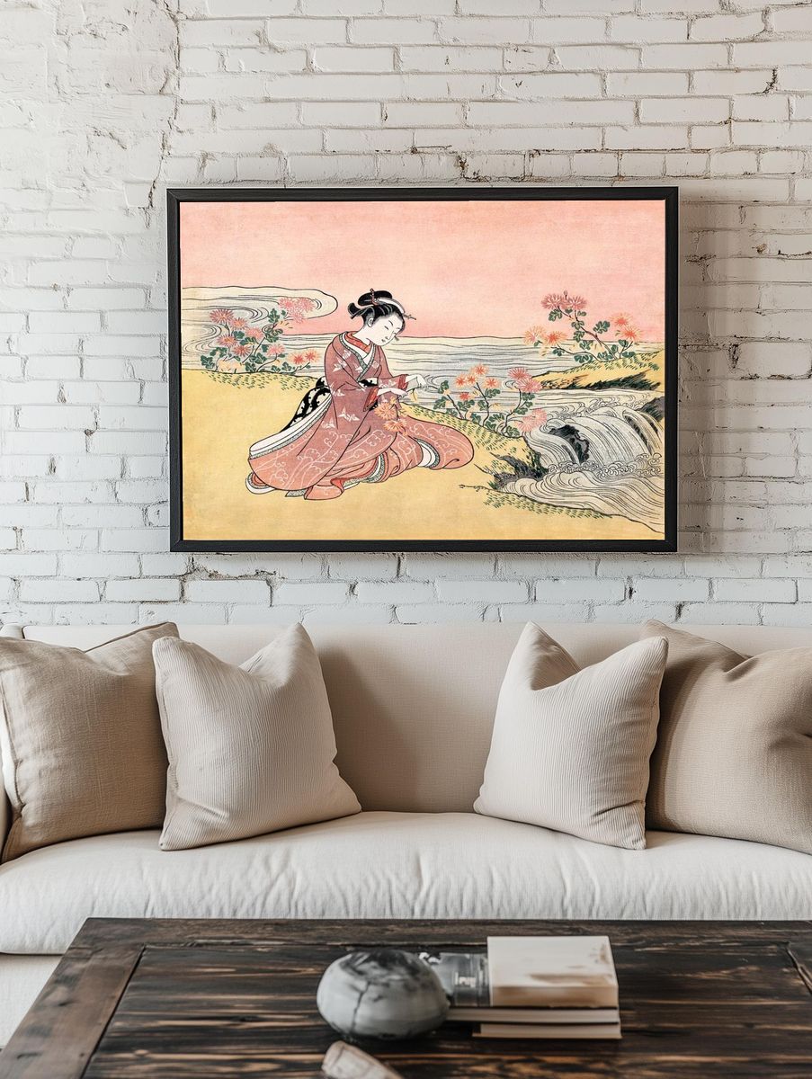 Japanese woman picking chrysanthemum (1725-1770). room preview