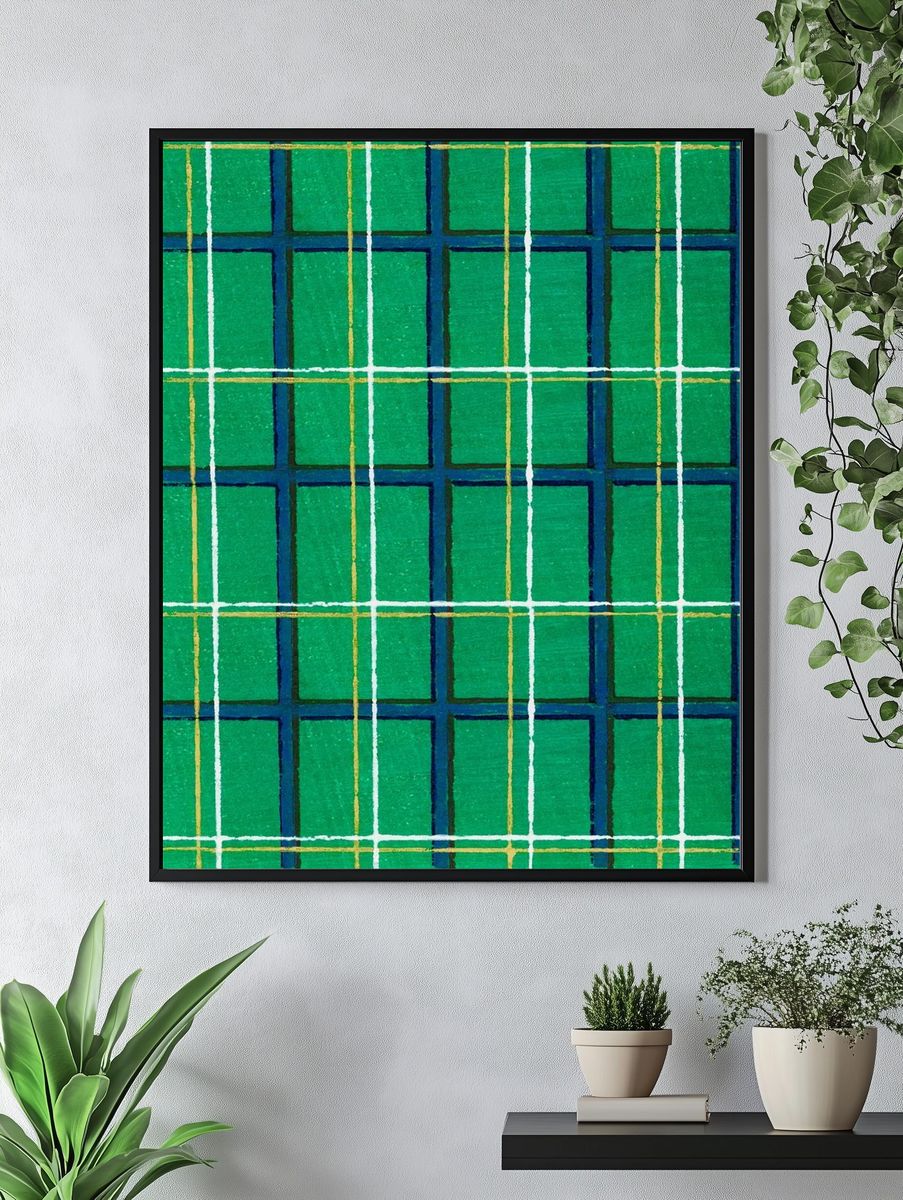 Vintage woodblock print Japanese textile. — room view 4