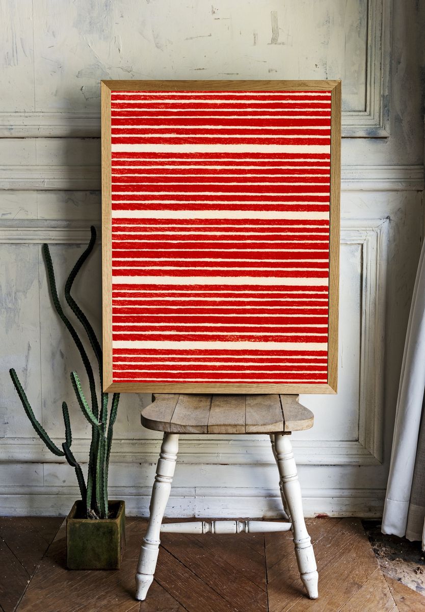 Vintage woodblock print Japanese textile. room preview