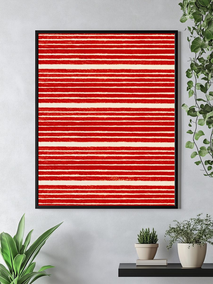 Vintage woodblock print Japanese textile. — room view 4