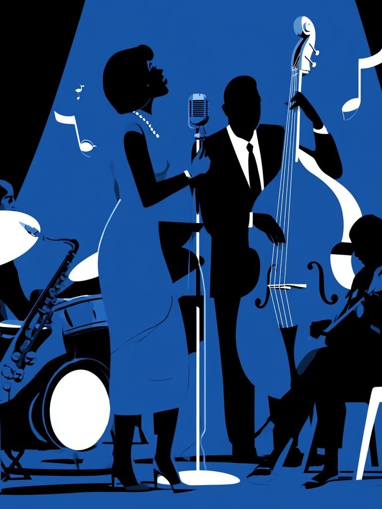 Jazz Ensemble Silhouette Poster. poster — music art