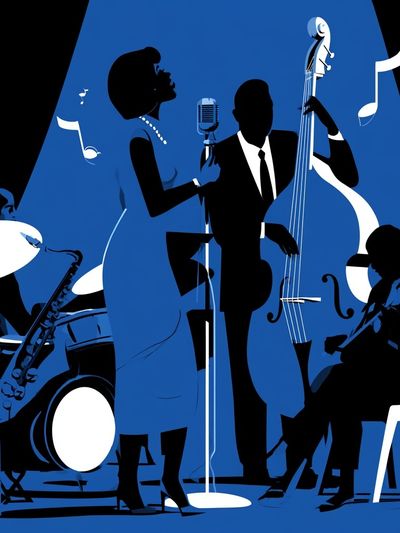 Jazz Ensemble Silhouette Poster.