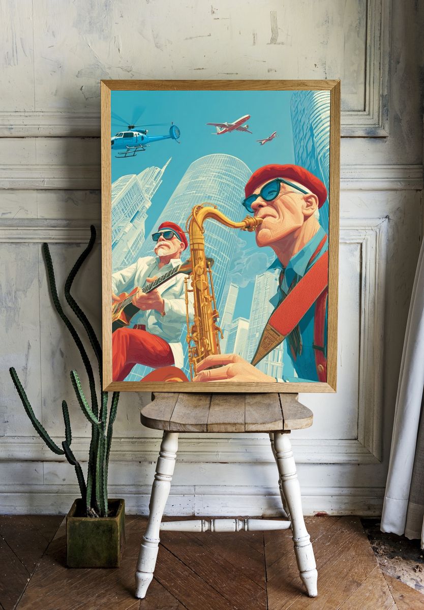Jazz Musicians in the City Poster. — room view 1