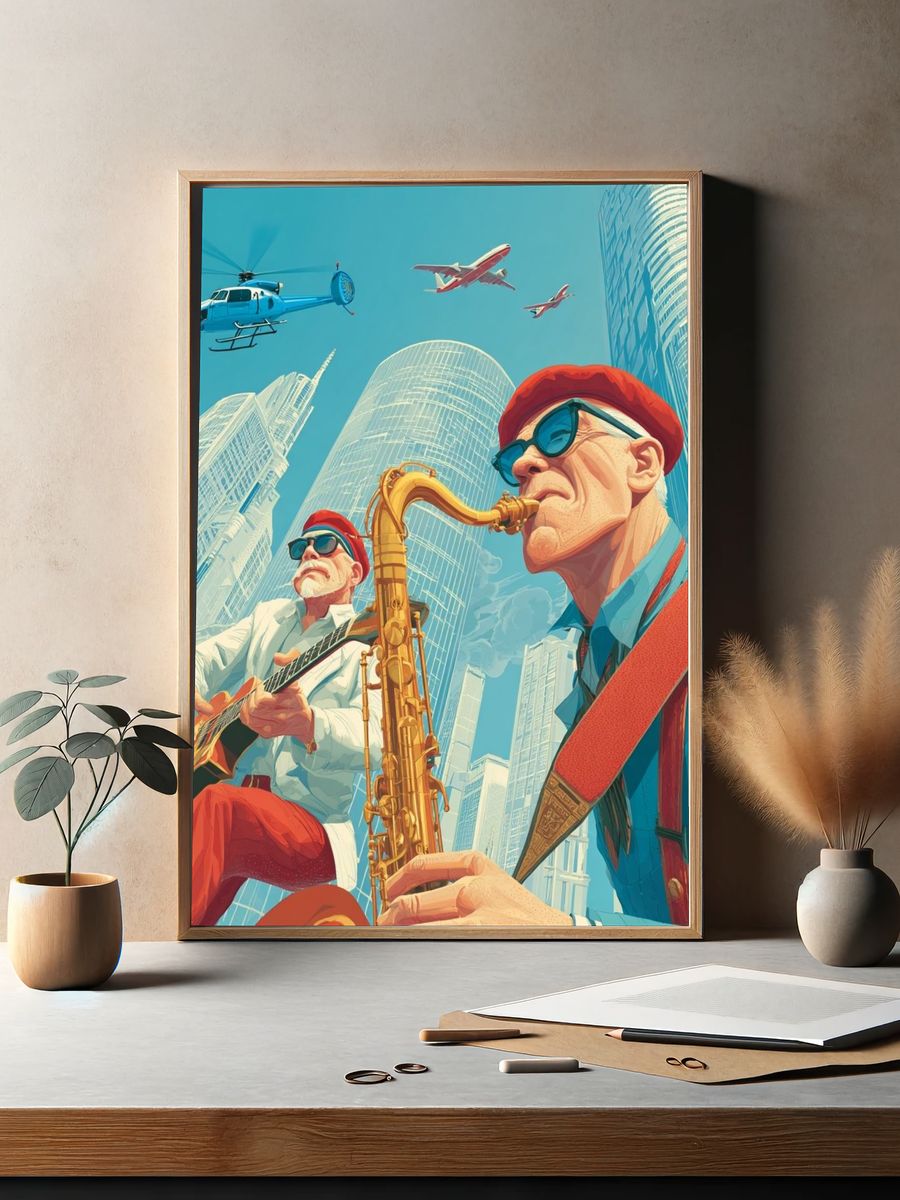 Jazz Musicians in the City Poster. — room view 2