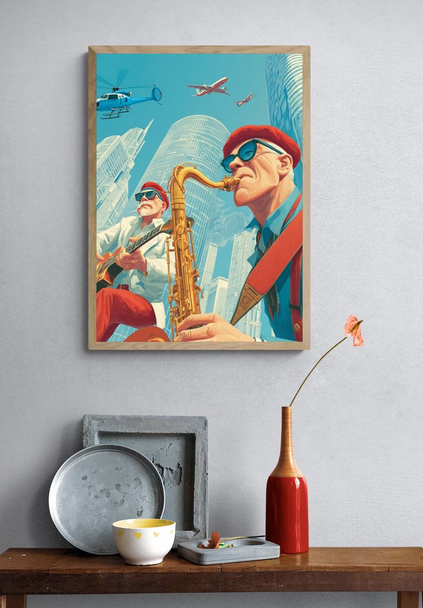 Jazz Musicians in the City Poster. — room view 3