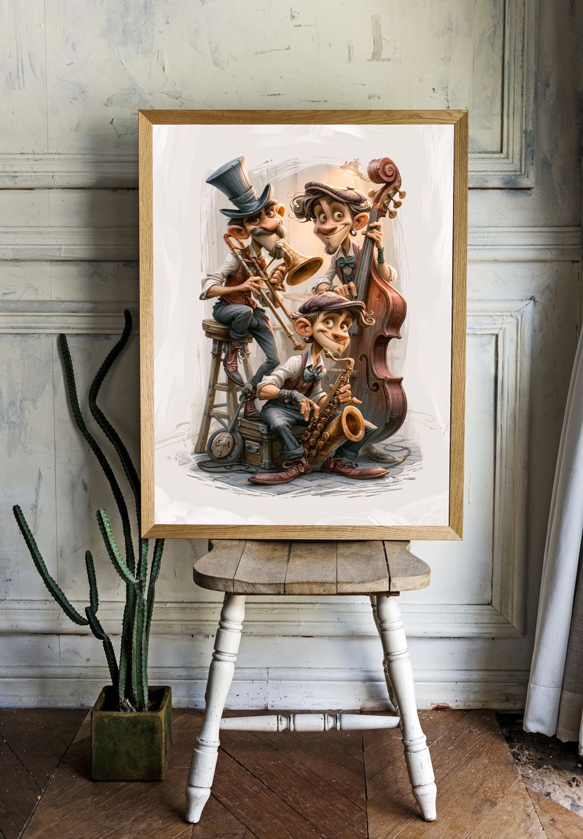 Jazz Musicians Illustration Poster. room preview