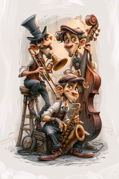 Jazz Musicians Illustration Poster.