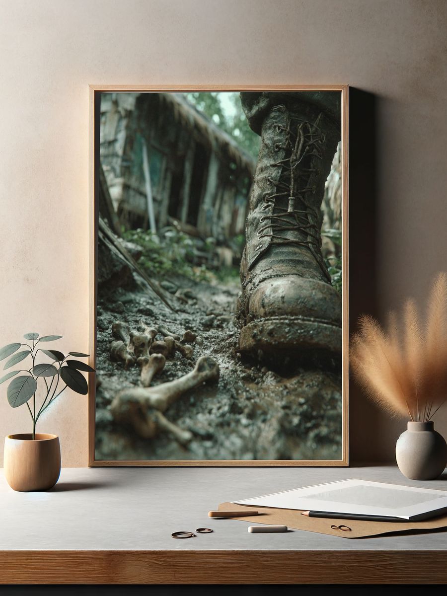 Muddy Jungle Boot Photography Poster. — room view 2